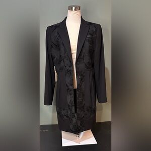 Elie Tahari Black Patterned Blazer